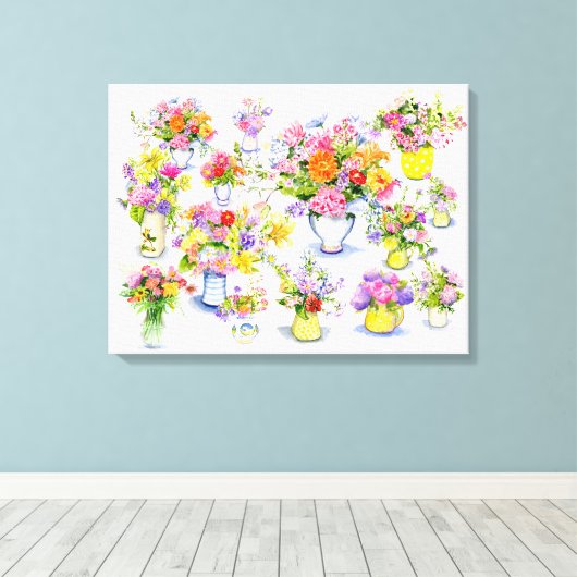 Blume Medley Leinwanddruck (Insitu (Holzboden))