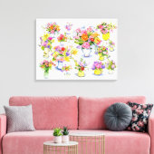 Blume Medley Leinwanddruck (Insitu (Wohnzimmer))