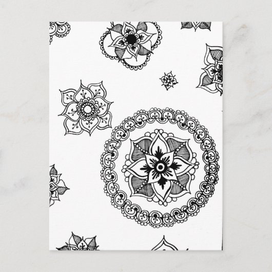 Blume Medley Mandala Postkarte (Vorderseite)