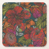 Blume Medley Rechteckiger Pappuntersetzer (Vorderseite)