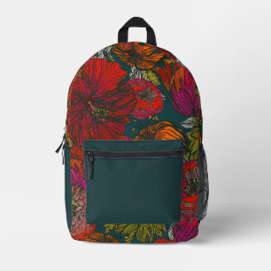 Blume Medley w/Aquamarin Bedruckter Rucksack