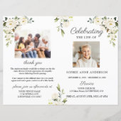 Blume Memorial Beerdigung Service Foto Programm (Vorderseite)