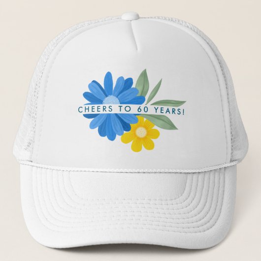 Blume Milestone Geburtstag Trucker Hat Truckerkappe (Vorderseite)