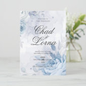 Blume Minimalistische Hochzeitsfeier Einladung (Stehend Vorderseite)