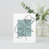 Blume Minimalistischer Linien Postkarte (Stehend Vorderseite)