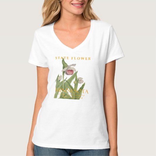 Blume Minnesota Territory Rosa-weiße Orchidee T-Shirt (Vorderseite)