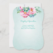 Blume "Minze and Pink" Einladung (Rückseite)