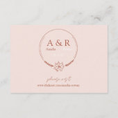 Blume Misty Rose Hochzeitdetails Begleitkarte (Rückseite)