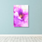 Blume mit Alkoholfarbe lila Dekoration Leinwanddruck (Insitu (Holzboden))
