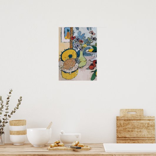 Blume mit Ananas, nach Matisse Poster (Küche)