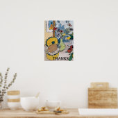 Blume mit Ananas, nach Matisse Poster (Küche)
