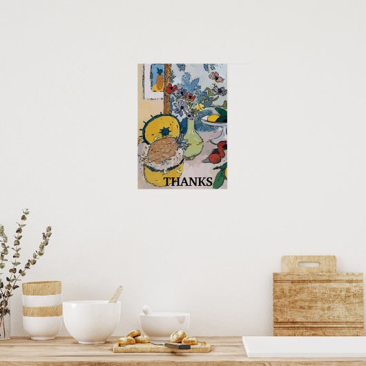 Blume mit Ananas, nach Matisse Poster (Küche)