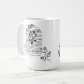 Blume mit Anführungszeilentext Kaffeetasse (Vorderseite Links)