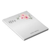 Blume mit Aquarellfarbe, blass rosa, grau Notizblock (angewinkelt)