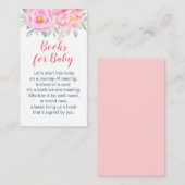 Blume mit Aquarellfarbe Rosa Kinderdusche Buchungs Begleitkarte (Vorne/Hinten)