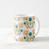Blume mit Aquarellfarben-Hintergrund. Handgemalt Kaffeetasse (VorderseiteRechts)