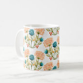Blume mit Aquarellfarben-Hintergrund. Handgemalt Kaffeetasse (Vorderseite Links)