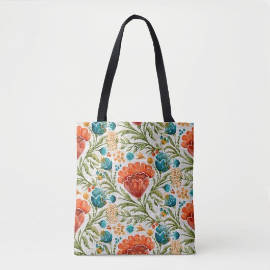 Blume mit Aquarellfarben-Hintergrund. Handgemalt Tasche (Vorderseite)