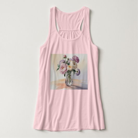 Blume mit Aquarellfarben - Hintergrund zum Zeichne Tank Top (Design Vorderseite)