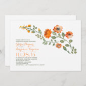 Blume mit Aquarellfarben, niedliche Probe Einladung (Vorne/Hinten)