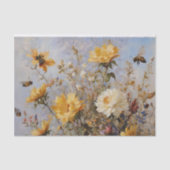 Blume mit Bienen Decoupage Seidenpapier (Vorderseite)