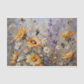 Blume mit Bienen- und Schmetterlingsbekleidung Seidenpapier (Vorderseite)