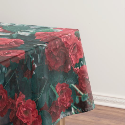 Blume mit blass grünen Rote Rosen Tischdecke (Beispiel)