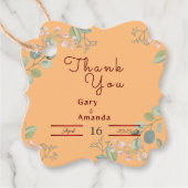 Blume mit Blätter Geschenkanhänger (Vorderseite)