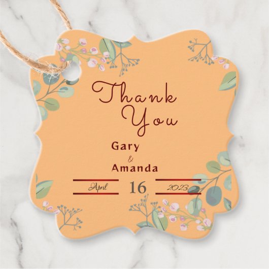 Blume mit Blätter Geschenkanhänger (Vorderseite)