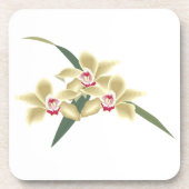 Blume mit Blätter Getränkeuntersetzer (Vorderseite)