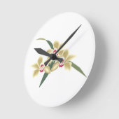 Blume mit Blätter Runde Wanduhr (Winkel)