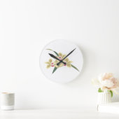Blume mit Blätter Runde Wanduhr (Zuhause)