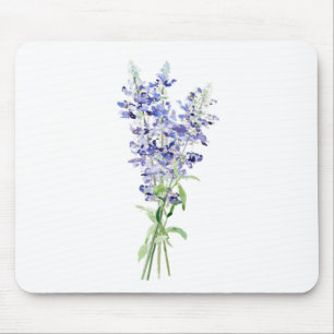 Blume mit blauem Metaluhr Mousepad