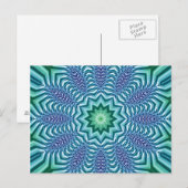 Blume mit blauem und grünem Stern Postkarte (Vorne/Hinten)