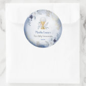 Blume mit blauen Aquarellfarben Runder Aufkleber (Tasche)