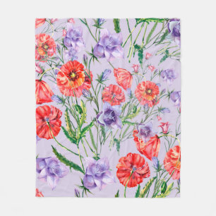 Blume mit blauen Bouquets, Blume mit rosa Glocken Fleecedecke