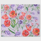 Blume mit blauen Bouquets, Blume mit rosa Glocken Geschenkpapier (Flach)