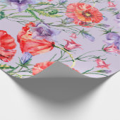 Blume mit blauen Bouquets, Blume mit rosa Glocken Geschenkpapier (Ecke)