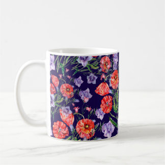 Blume mit blauen Bouquets, Blume mit rosa Glocken  Kaffeetasse