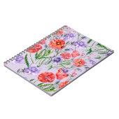 Blume mit blauen Bouquets, Blume mit rosa Glocken Notizblock (Linke Seite)