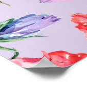 Blume mit blauen Bouquets, Blume mit rosa Glocken Poster (Ecke)