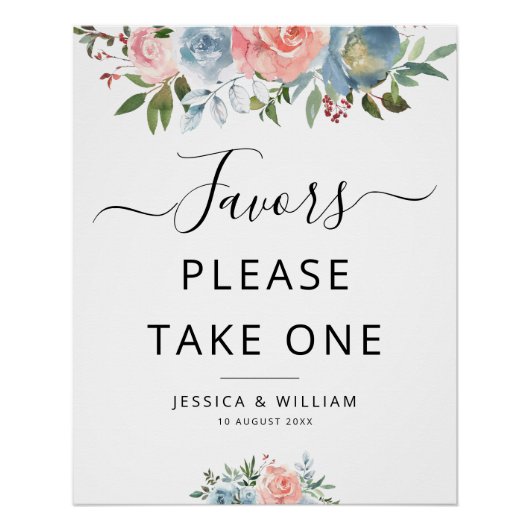 Blume mit blauen und blauen Flecken Poster (Vorderseite)