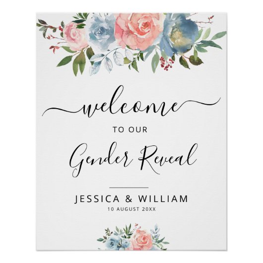 Blume mit blauen und blüten Augen - Zeichen Poster (Vorderseite)