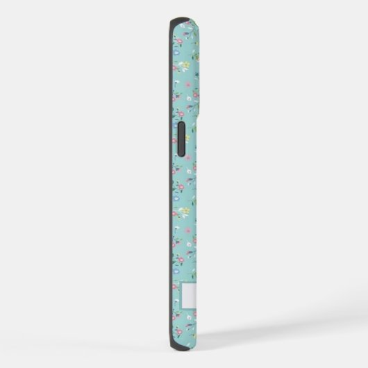 Blume mit Blauer Blütenweiß Rosa iPhone Hülle (Rechte Seite)