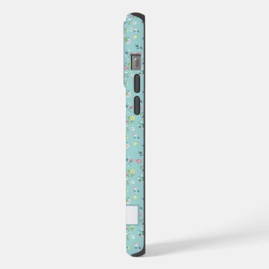 Blume mit Blauer Blütenweiß Rosa iPhone Hülle (Linke Seite)