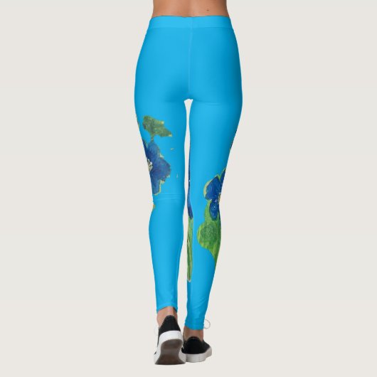 Blume mit blauer Flagge Leggings (Rückseite)