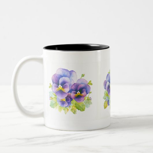 Blume mit blauer und gelber Pansa Tasse (Links)
