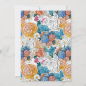 Blume mit blauer und orangefarbener Hand | Vielen Dankeskarte (Rückseite)