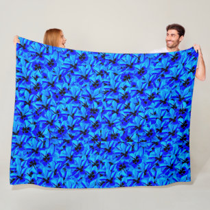 Blume mit blauer Zweitfarbe Frangipani, Fleecedecke