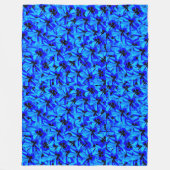 Blume mit blauer Zweitfarbe Frangipani, Fleecedecke (Vorderseite)